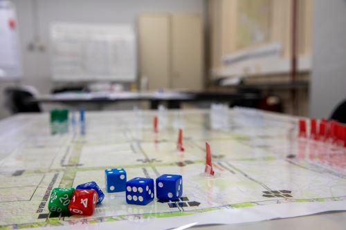 Military participant during a wargaming activity